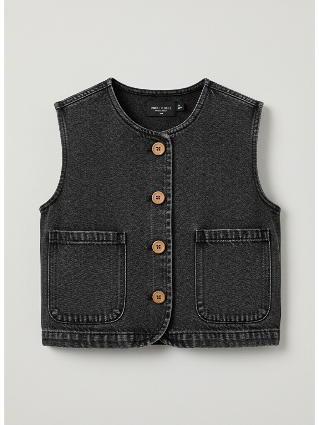 Erkek Çocuk Pamuklu Antrasit Minimal Yelek Ve Pantolon Takım - 2'Li Set-1