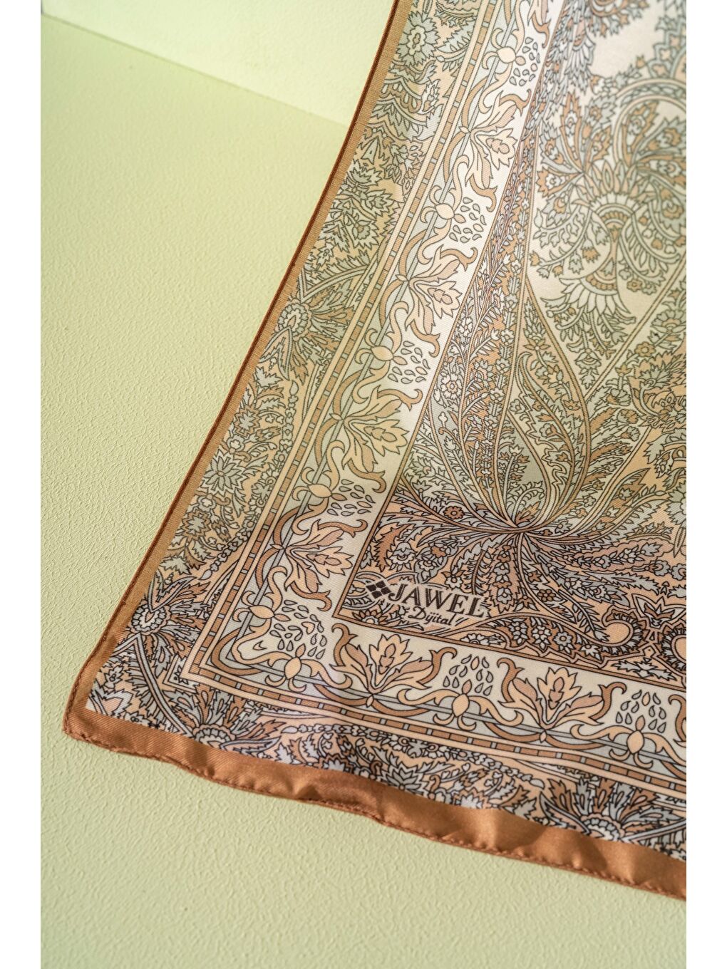 Sarı Kadın Etnik Desen Soft Nysa Şal-1