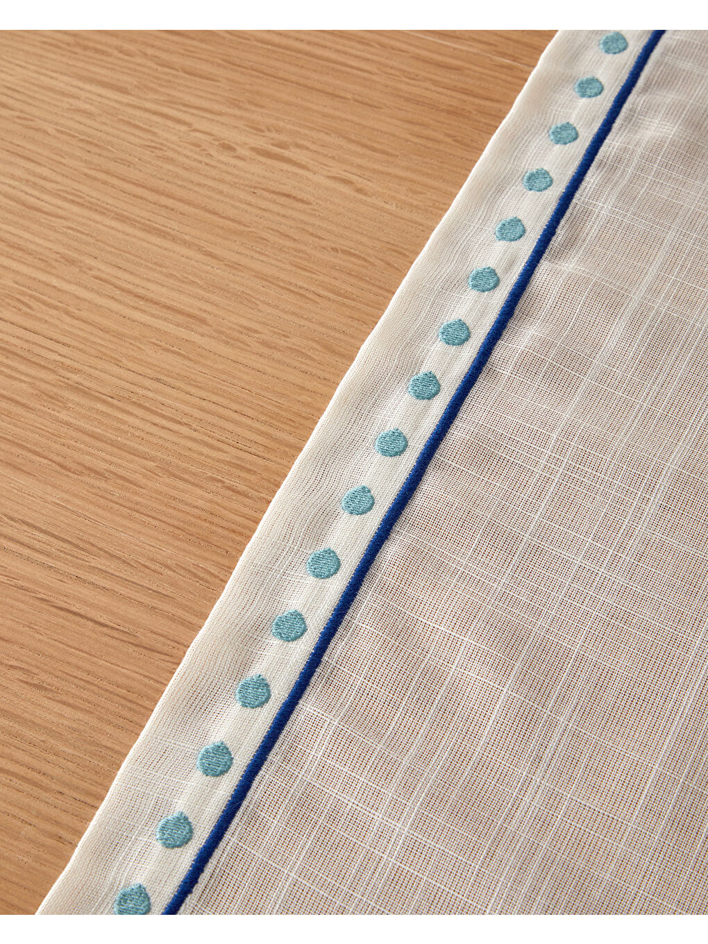 Arzu Sabancı Bounce Polyester Runner 40x150 cm Krem - Mavi-1