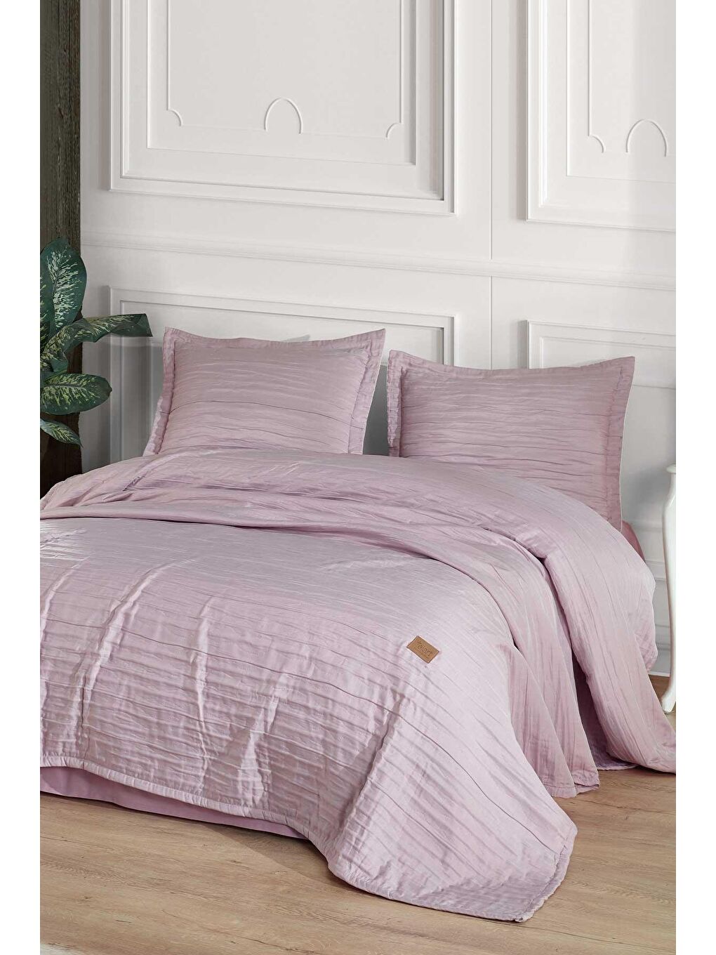 Pembe Yatak Örtüsü Takımı Çift Kişilik Calista Gülkurusu (220x240cm)