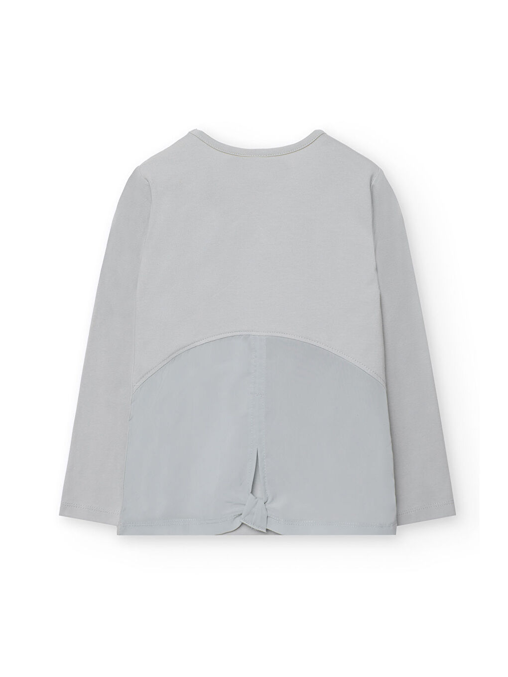 Gri Kız Çocuk Fiyonk Aksesuarlı Bluz-2