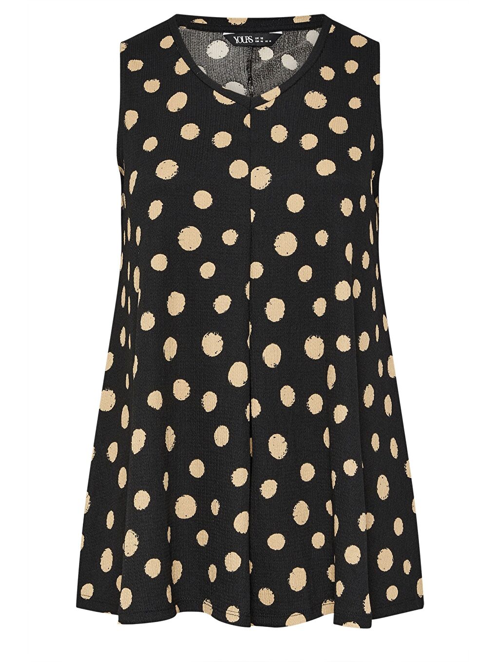 Siyah Büyük Beden V Yaka Sıfır Kol Puantiyeli T-shirt 304033-5