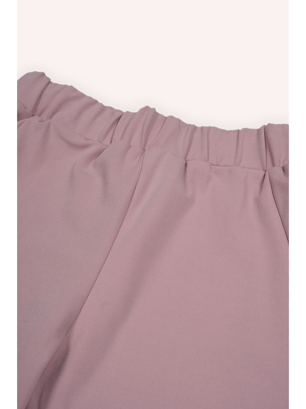 Pembe Kız Çocuk Beli Lastikli Örme Pantolon-2