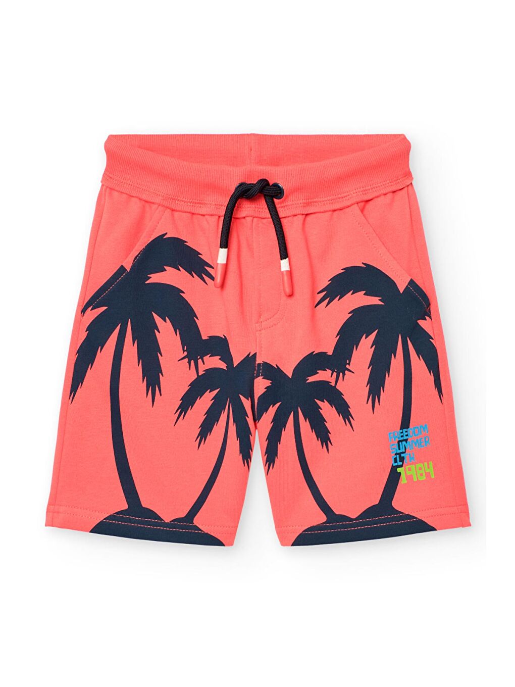 Karışık Palmiye Baskılı Erkek Çocuk Şort-1