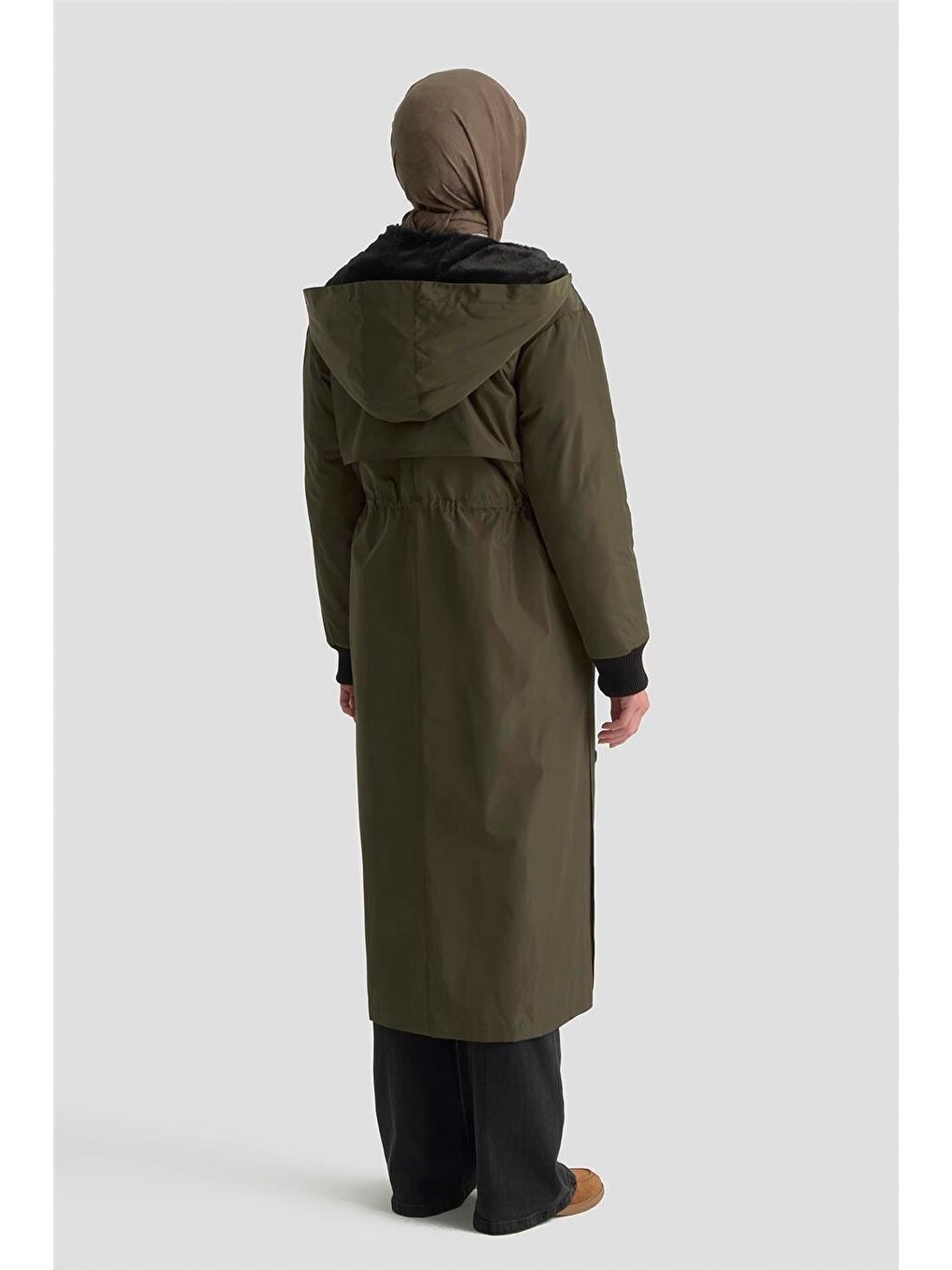 Aller Detaylı Kapitone Manto 25Kt1726 Haki-4