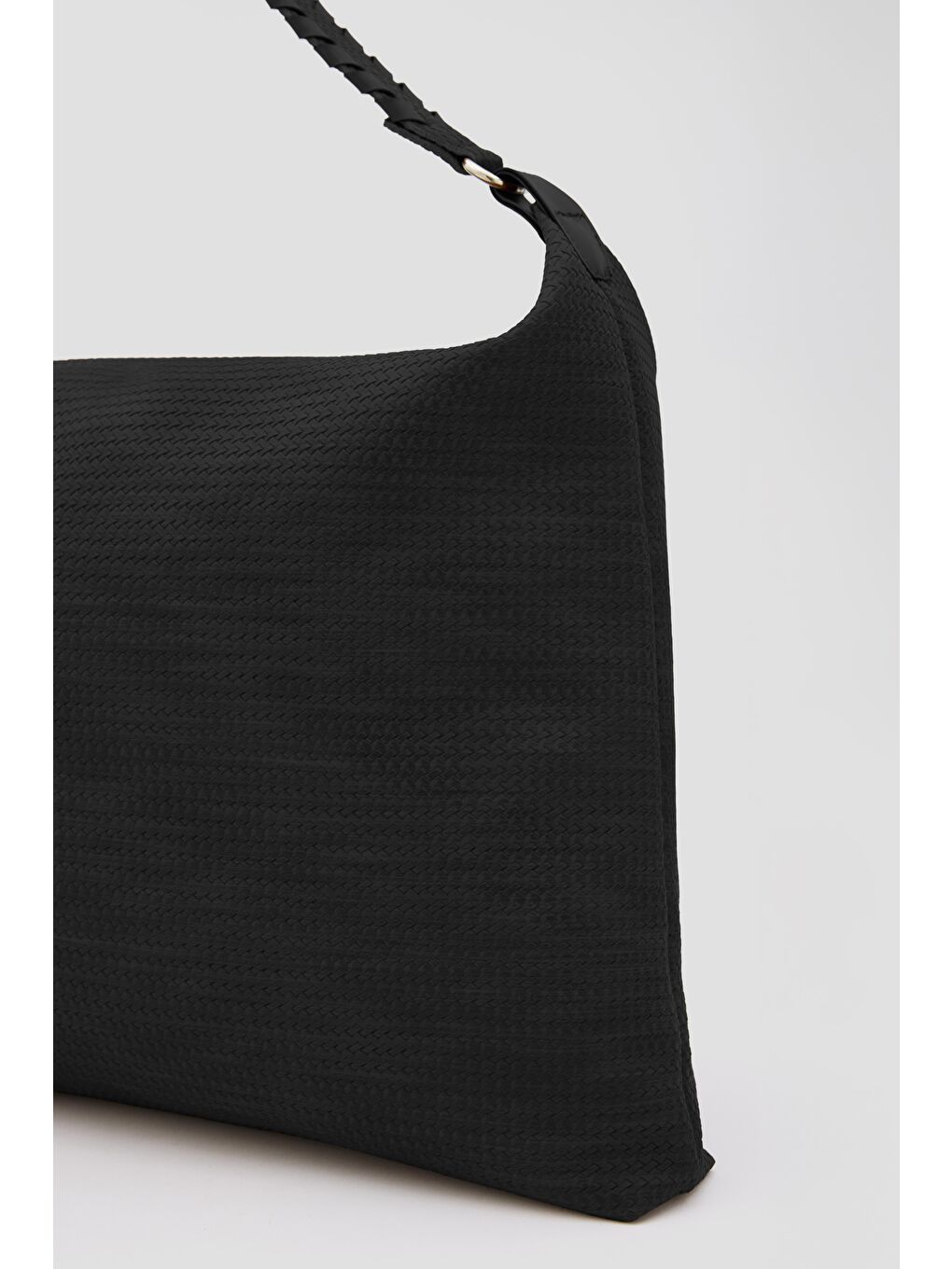 Polly Örgülü Salaş Omuz Çantası Siyah-3