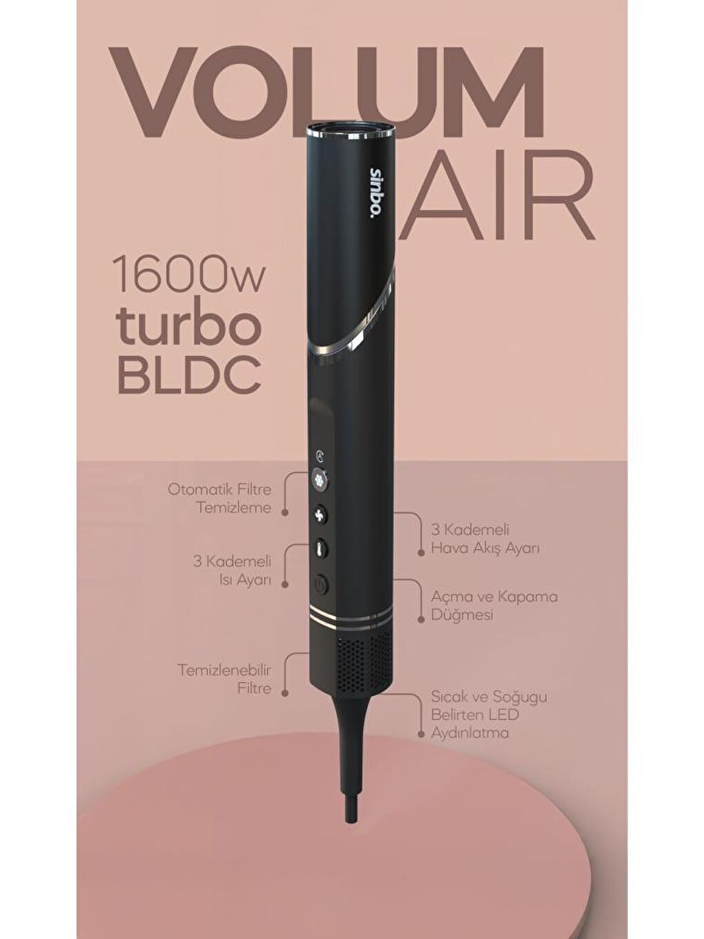 SHD-1720 - VolumAir 5 In 1 Katlanabilir Air Saç Kurutma ve Şekillendirme Sistemi-8