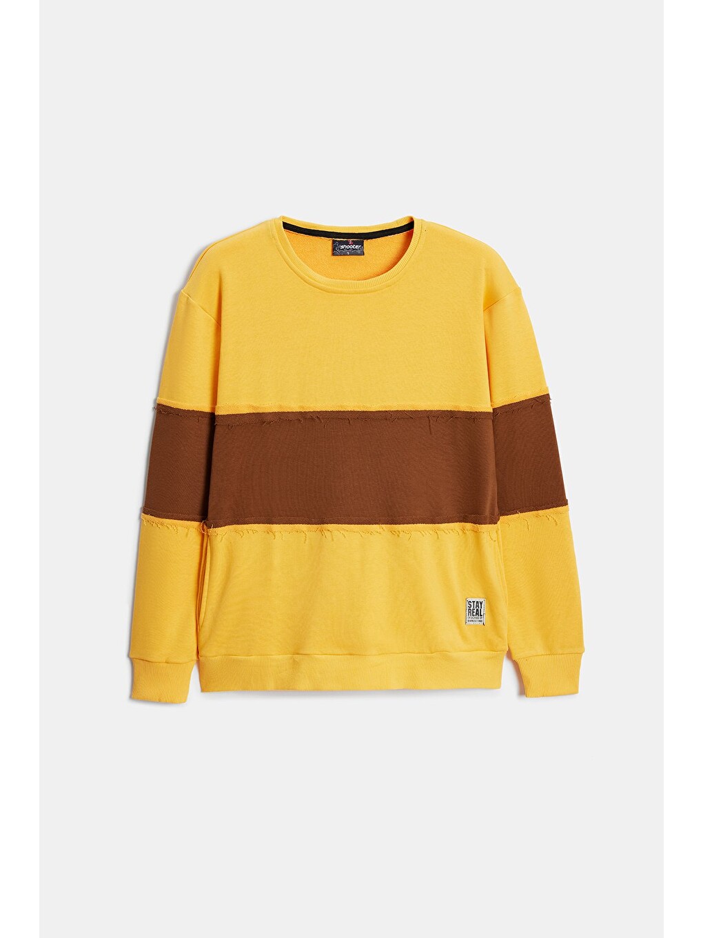 Sarı Erkek Günlük Sweatshirt Bisiklet Yaka Regular Kalıp 3 İplik