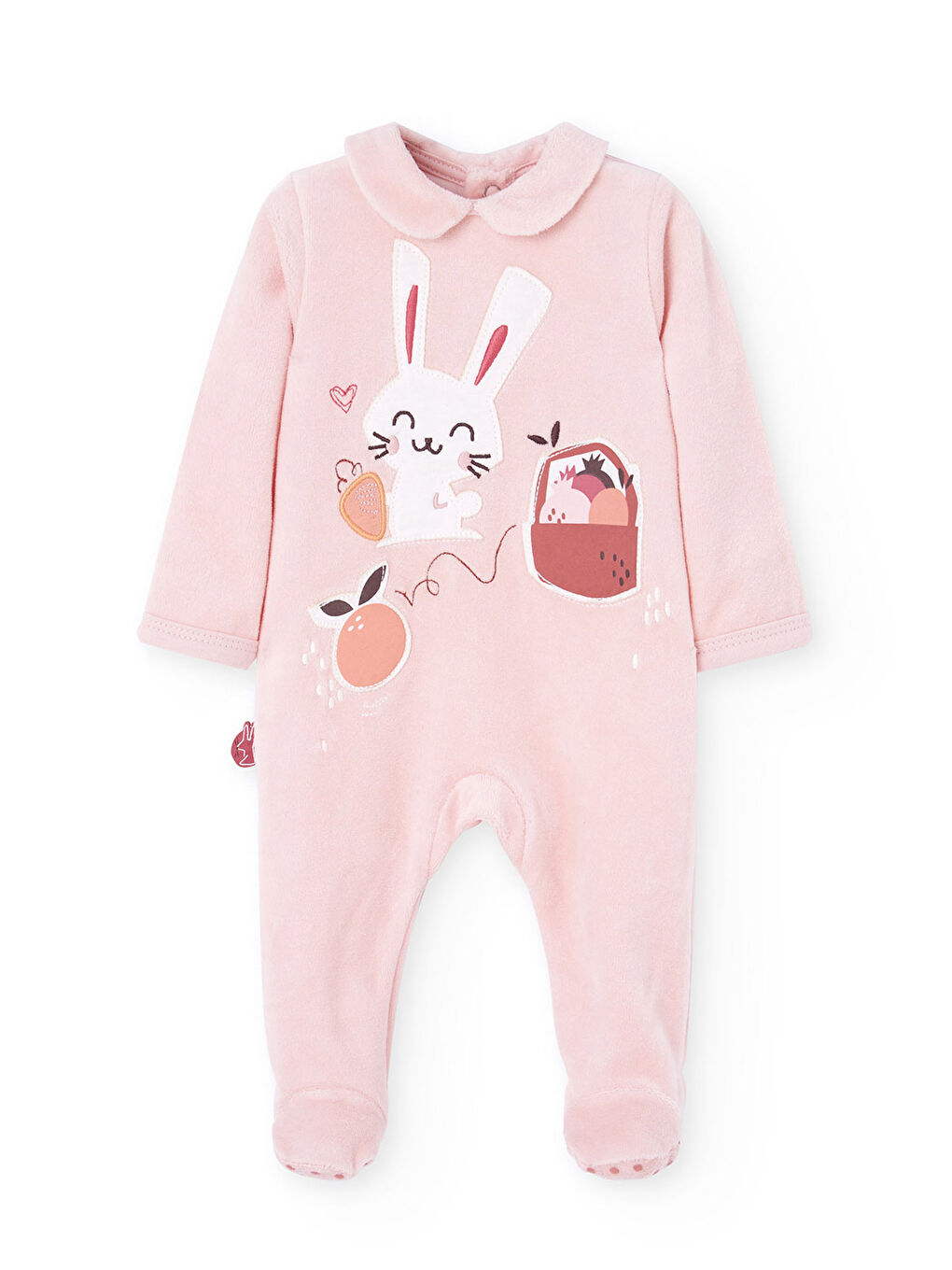 Pembe Kız Bebek Tavşan Baskı Tulum