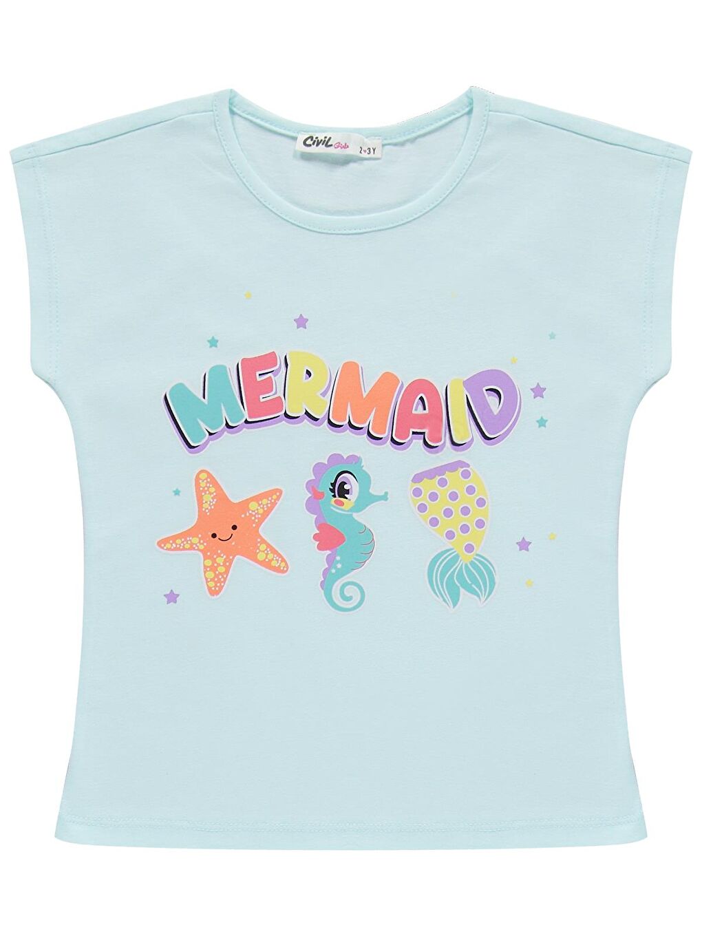 Girls Mermaid Baskılı 2-5 Yaş Pijama Takımı - Yeşil-1