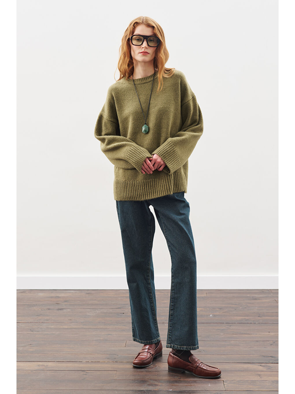 Straıght Ankle Jean Pantolon Gri Mavi-1