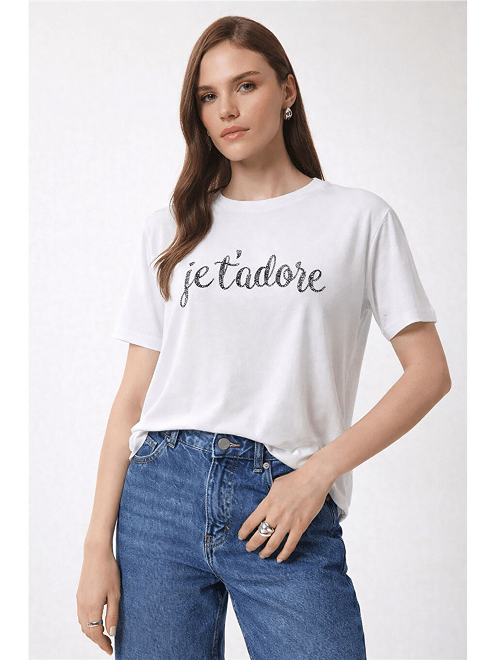 Ekru Dökümlü Baskılı Bisiklet Yaka Kadın Bluz 26Y0190K1-2