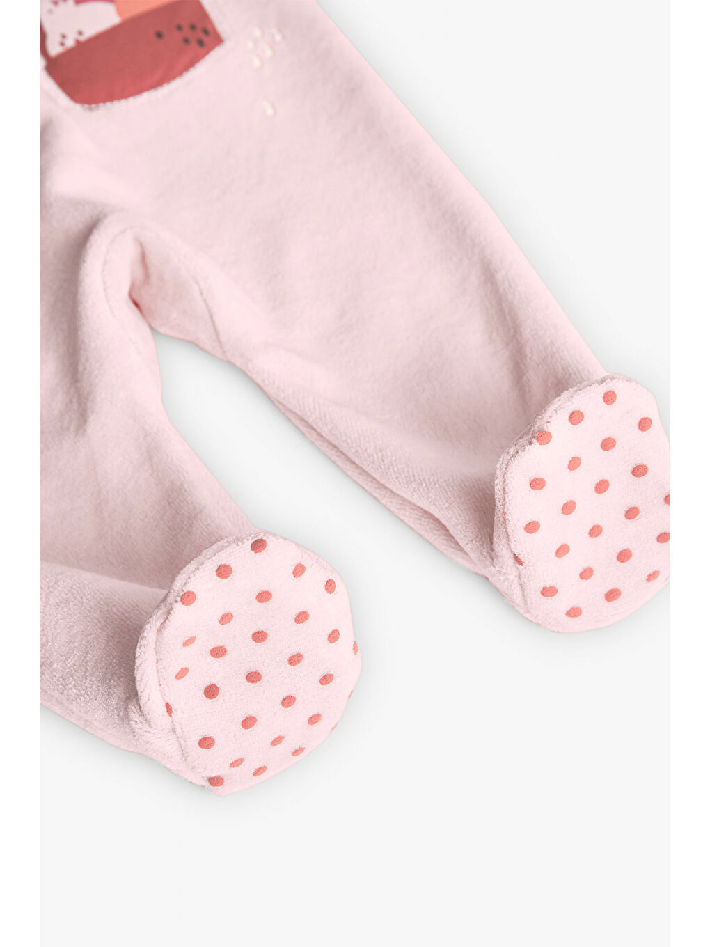 Pembe Kız Bebek Tavşan Baskı Tulum-2