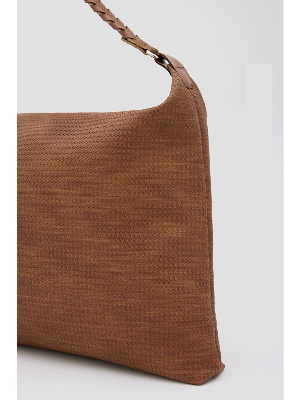 Kahverengi Polly Örgülü Salaş Omuz Çantası Taba-2