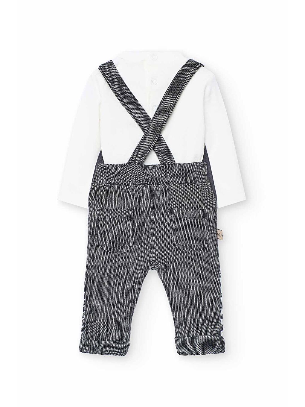 Gri Erkek Bebek Hayvanlar Baskılı Salopet Takım-1