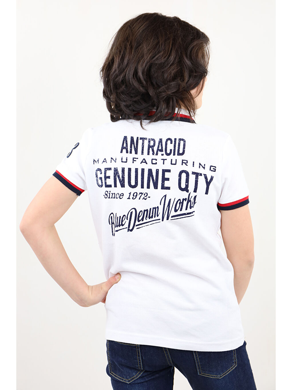 Beyaz Erkek Çocuk Nakışlı Tişört-2