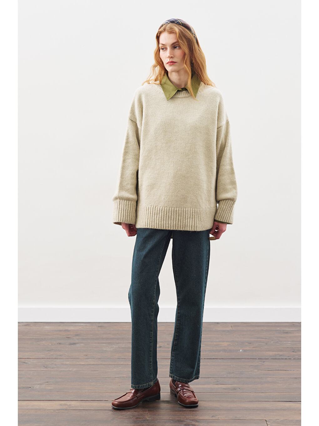 Straıght Ankle Jean Pantolon Gri Mavi-3