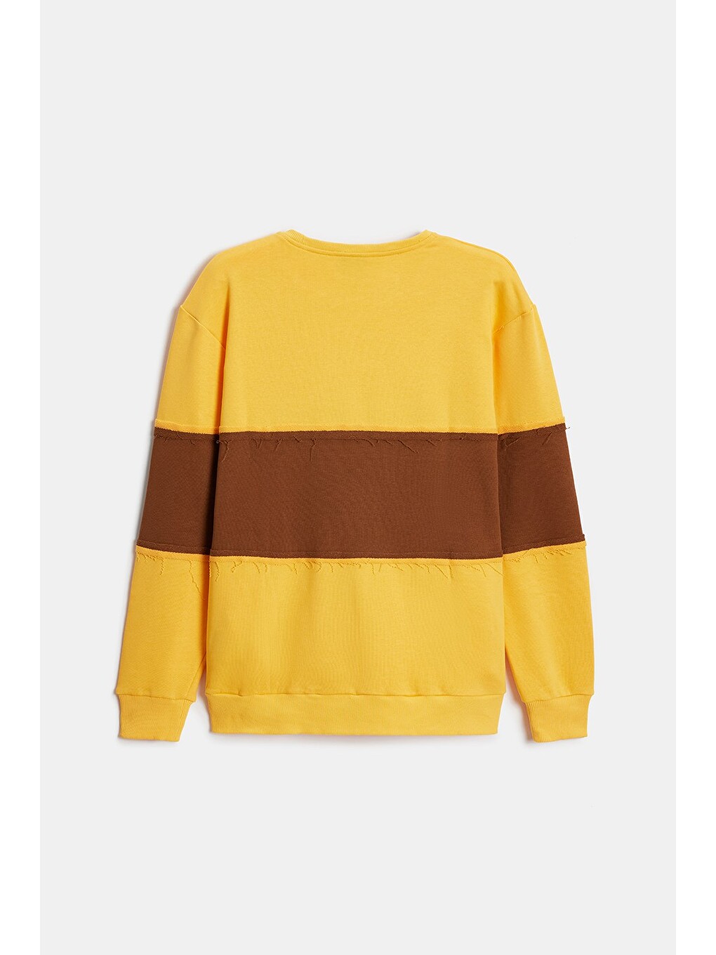 Sarı Erkek Günlük Sweatshirt Bisiklet Yaka Regular Kalıp 3 İplik-5