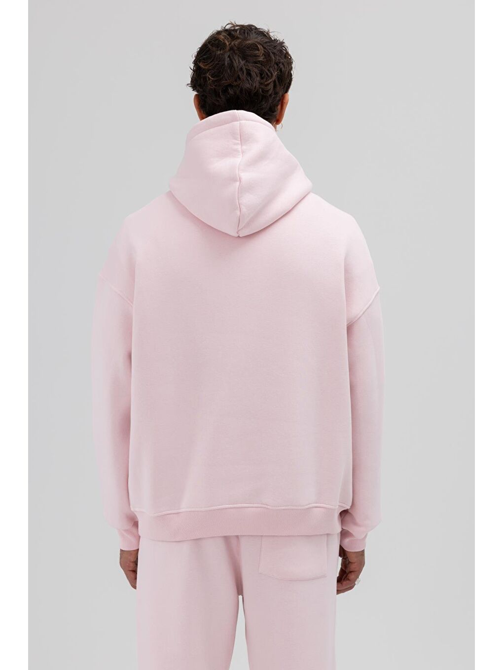 Basic Oversize Kapüşonlu Sweatshirt Lila-2