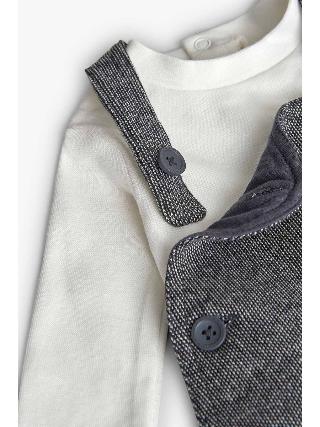 Gri Erkek Bebek Hayvanlar Baskılı Salopet Takım-6