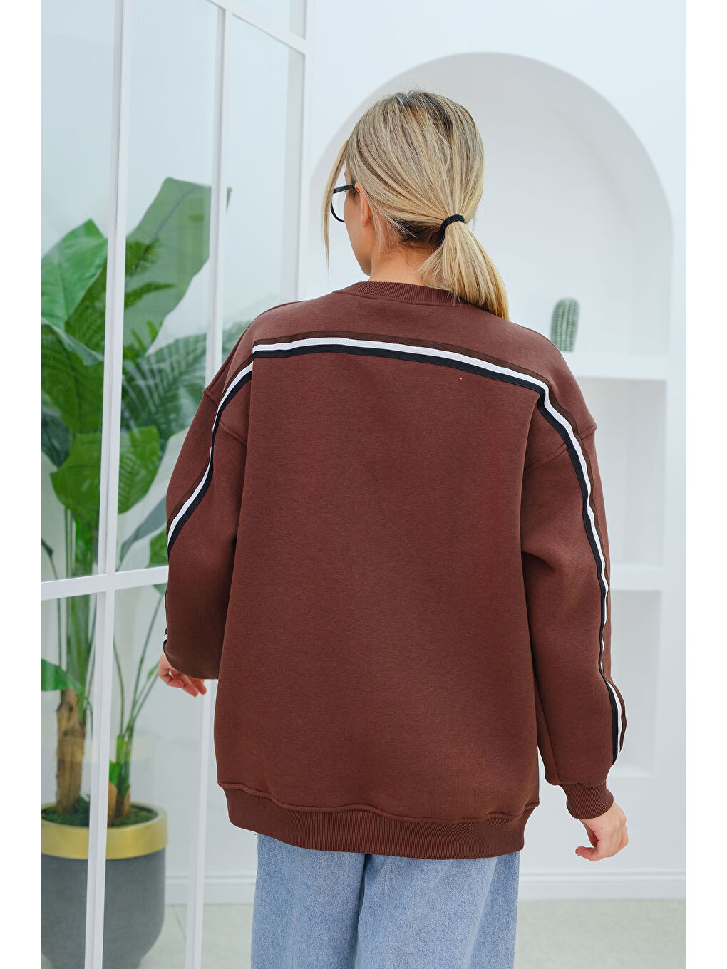 Locco Moda Boston Baskılı Sweat Kahverengi - 2