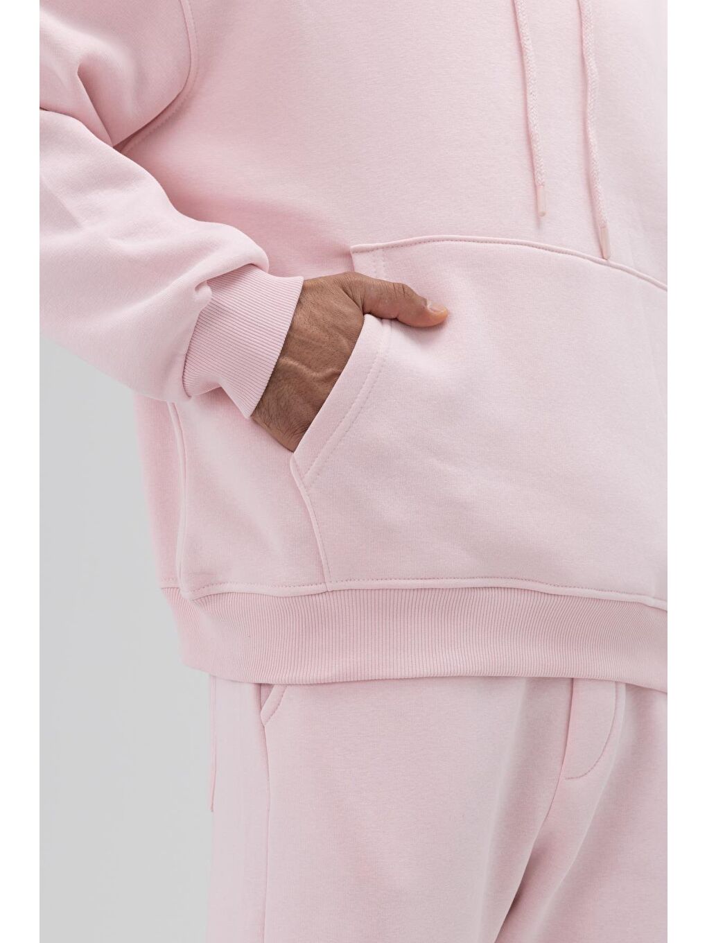 Basic Oversize Kapüşonlu Sweatshirt Lila-5