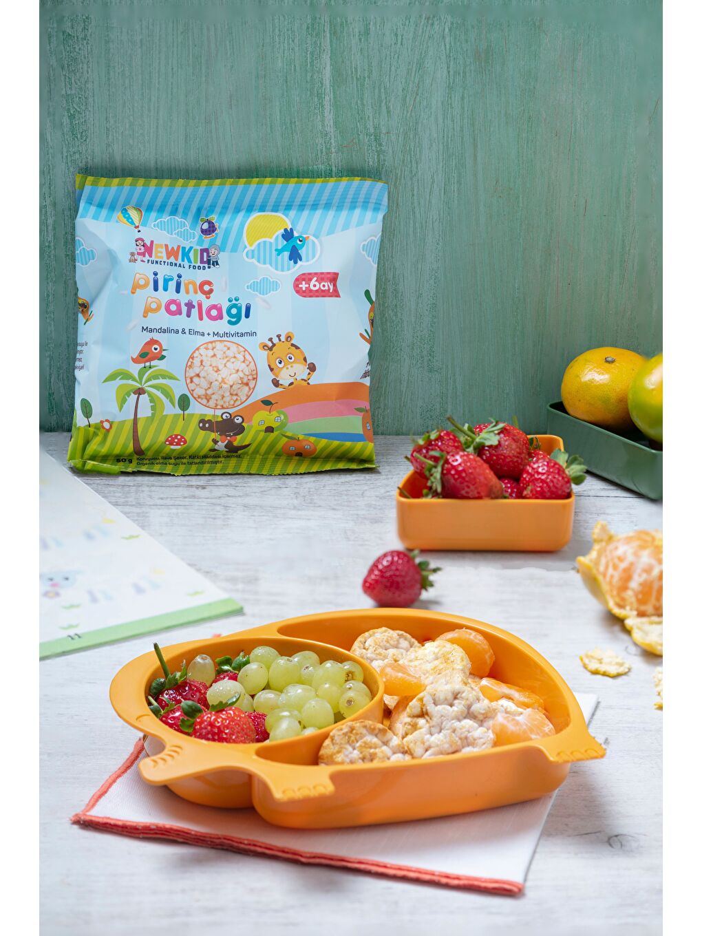 Organik Elma Sulu Vitamin Ve Mineral Kaynağı Bebek, Çocuk Atıştırmalığı - Mandalinalı 50 G-4