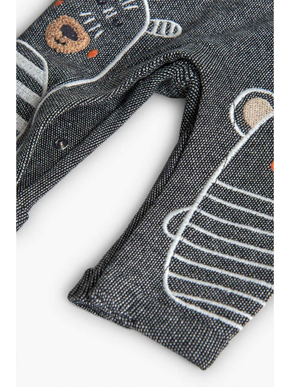 Gri Erkek Bebek Hayvanlar Baskılı Salopet Takım-7