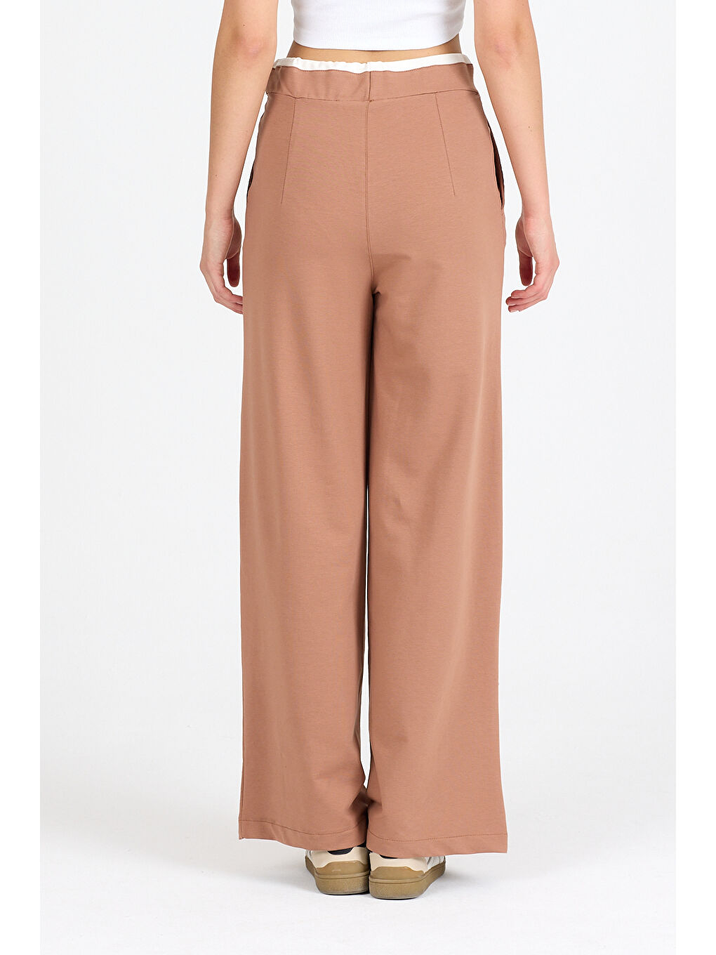 Kahverengi Kadın Kemeri 2 Renk Detaylı İspanyol Paça Pantolon 5006-1