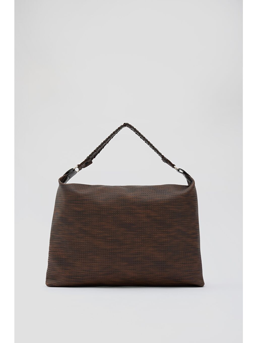 Kahverengi Polly Örgülü Salaş Omuz Çantası Kahve