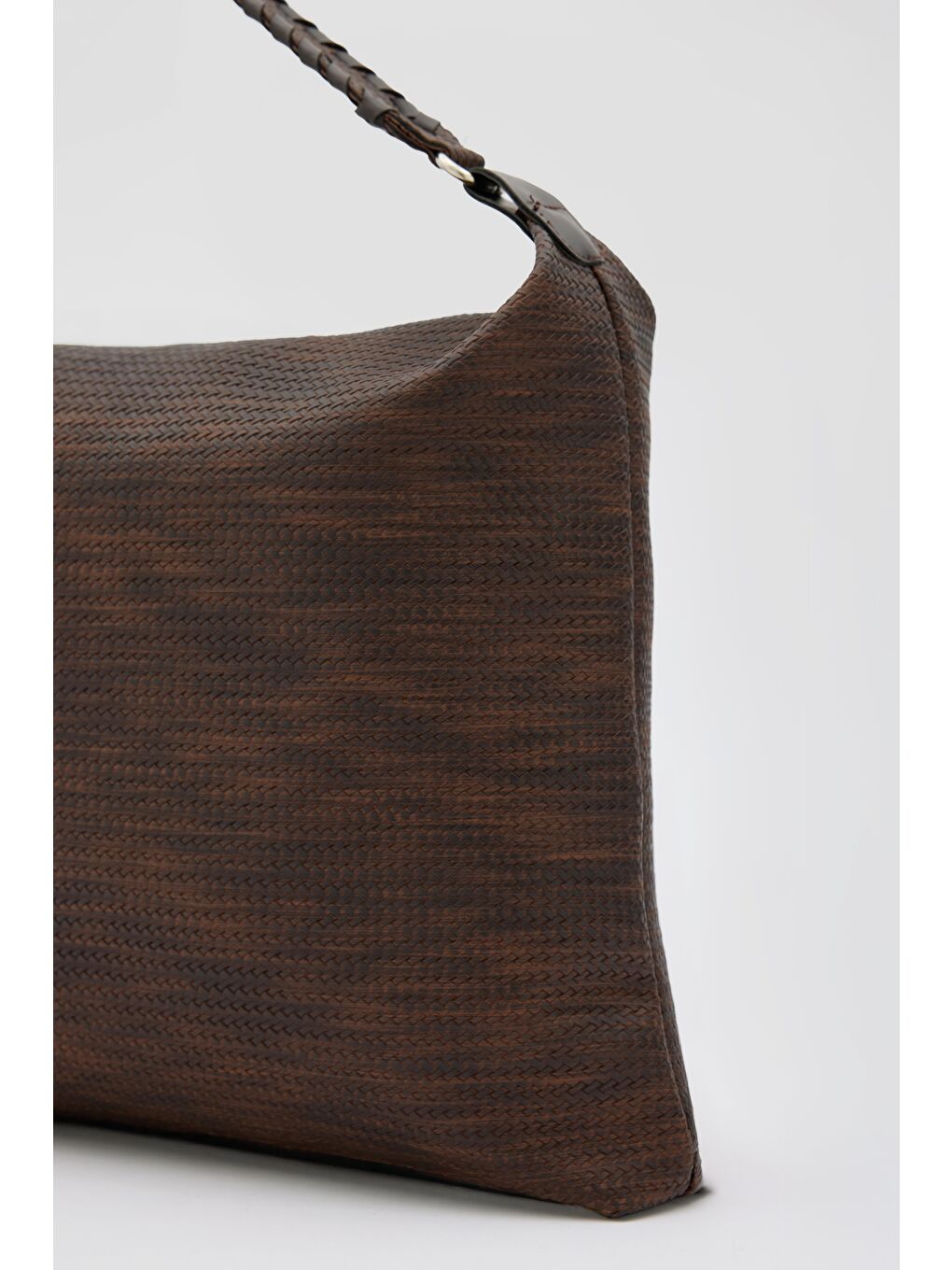 Kahverengi Polly Örgülü Salaş Omuz Çantası Kahve-2