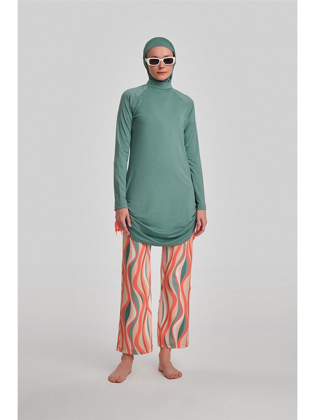 Yeşil Tesettür Mayo 24Yd8915 Petrol-1