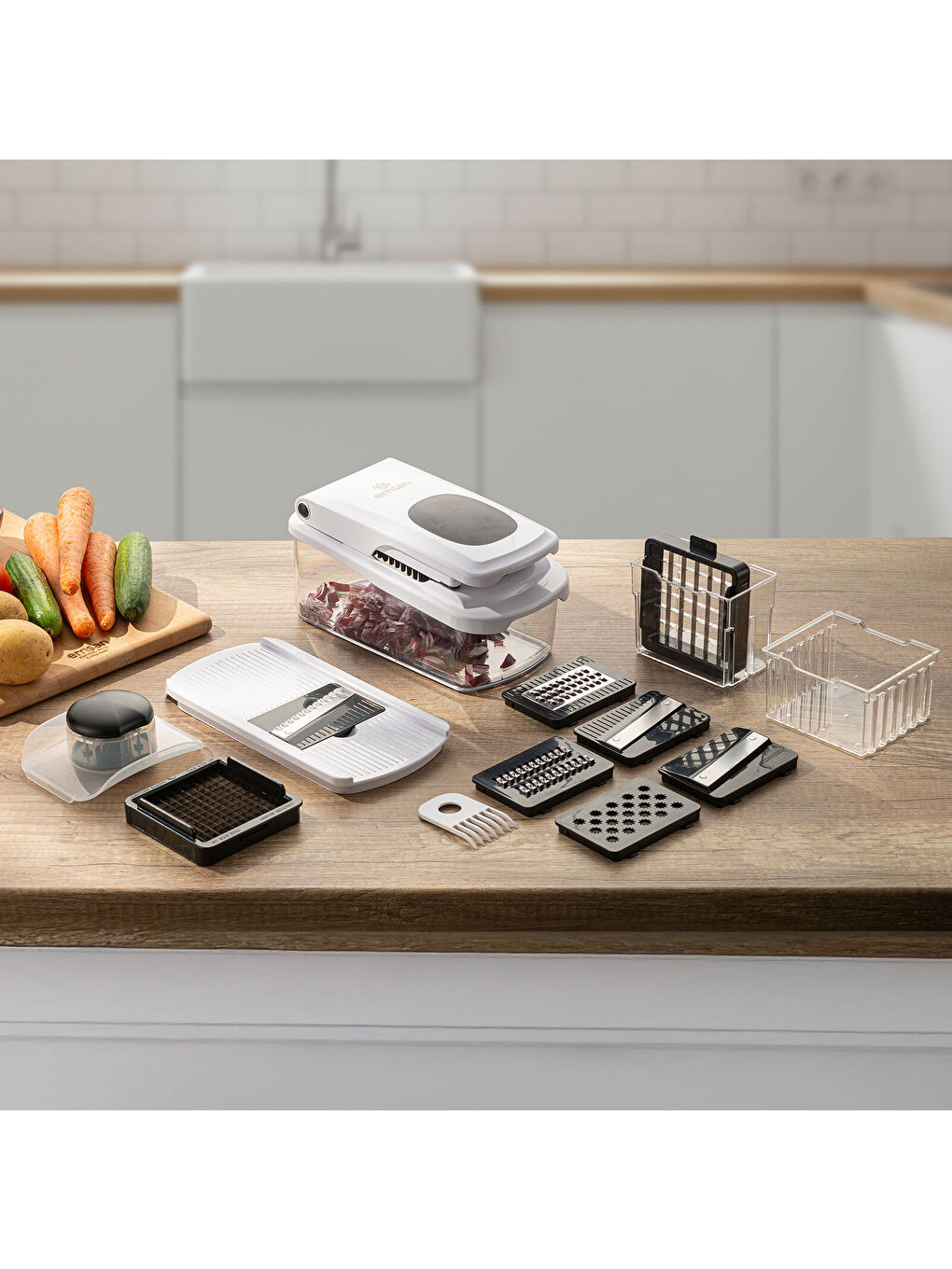 Smart Hazneli Doğrayıcı Beyaz 10 Parça-2