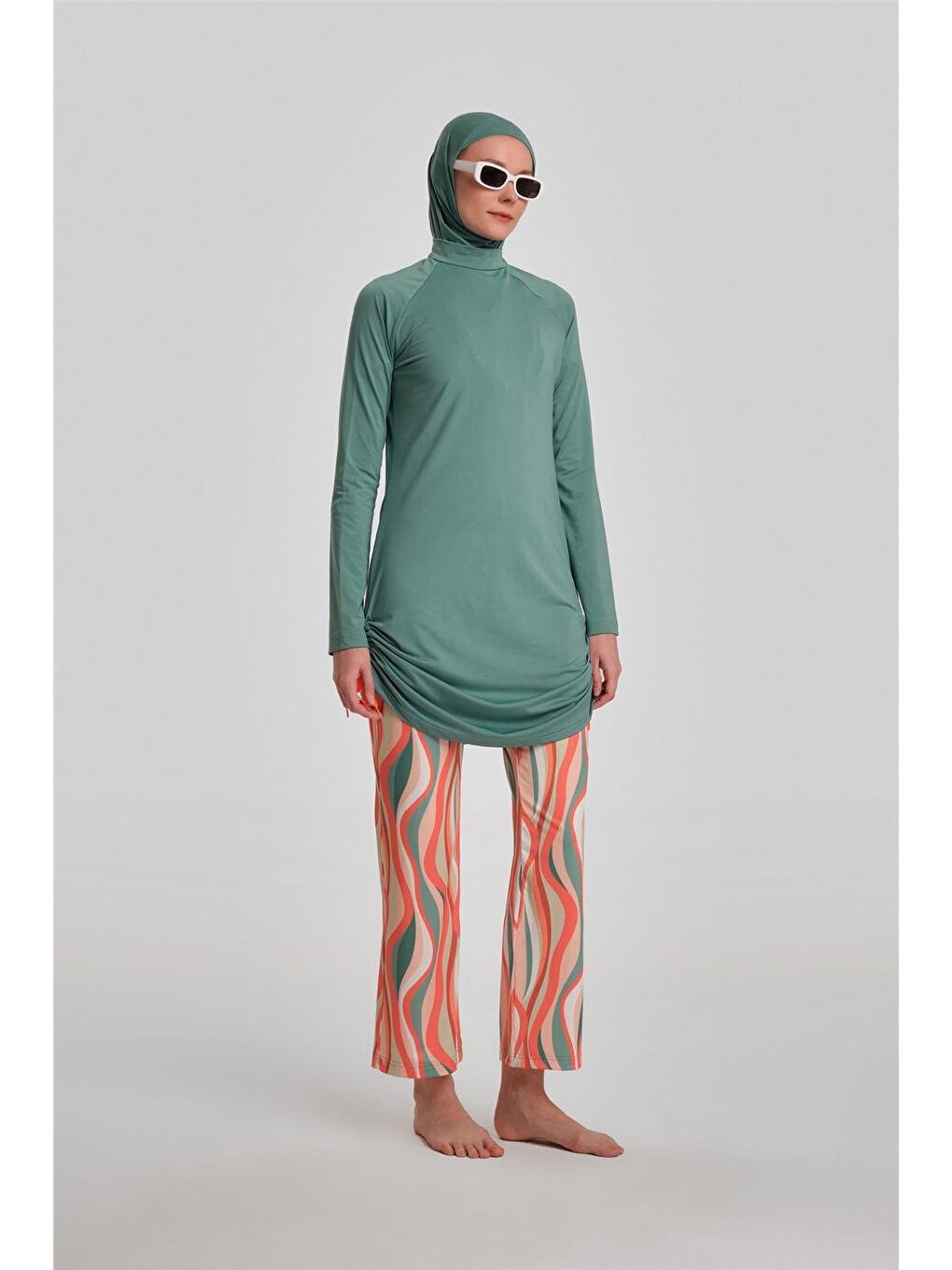 Yeşil Tesettür Mayo 24Yd8915 Petrol-2