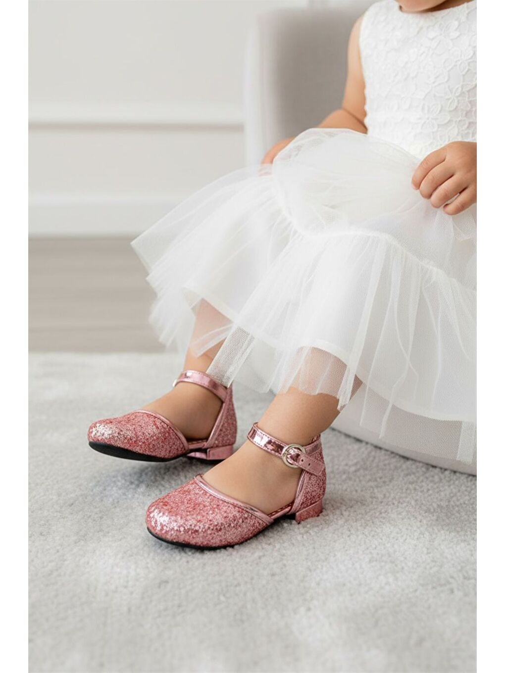 Kız Çocuk Bebek Pembe Abiye Ayakkabı