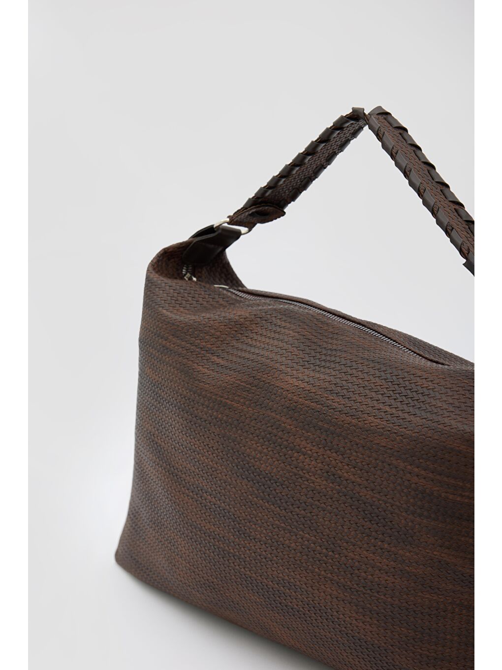 Kahverengi Polly Örgülü Salaş Omuz Çantası Kahve-3