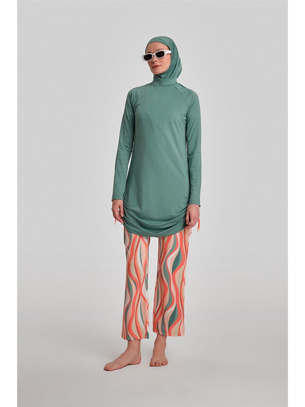 Yeşil Tesettür Mayo 24Yd8915 Petrol-3