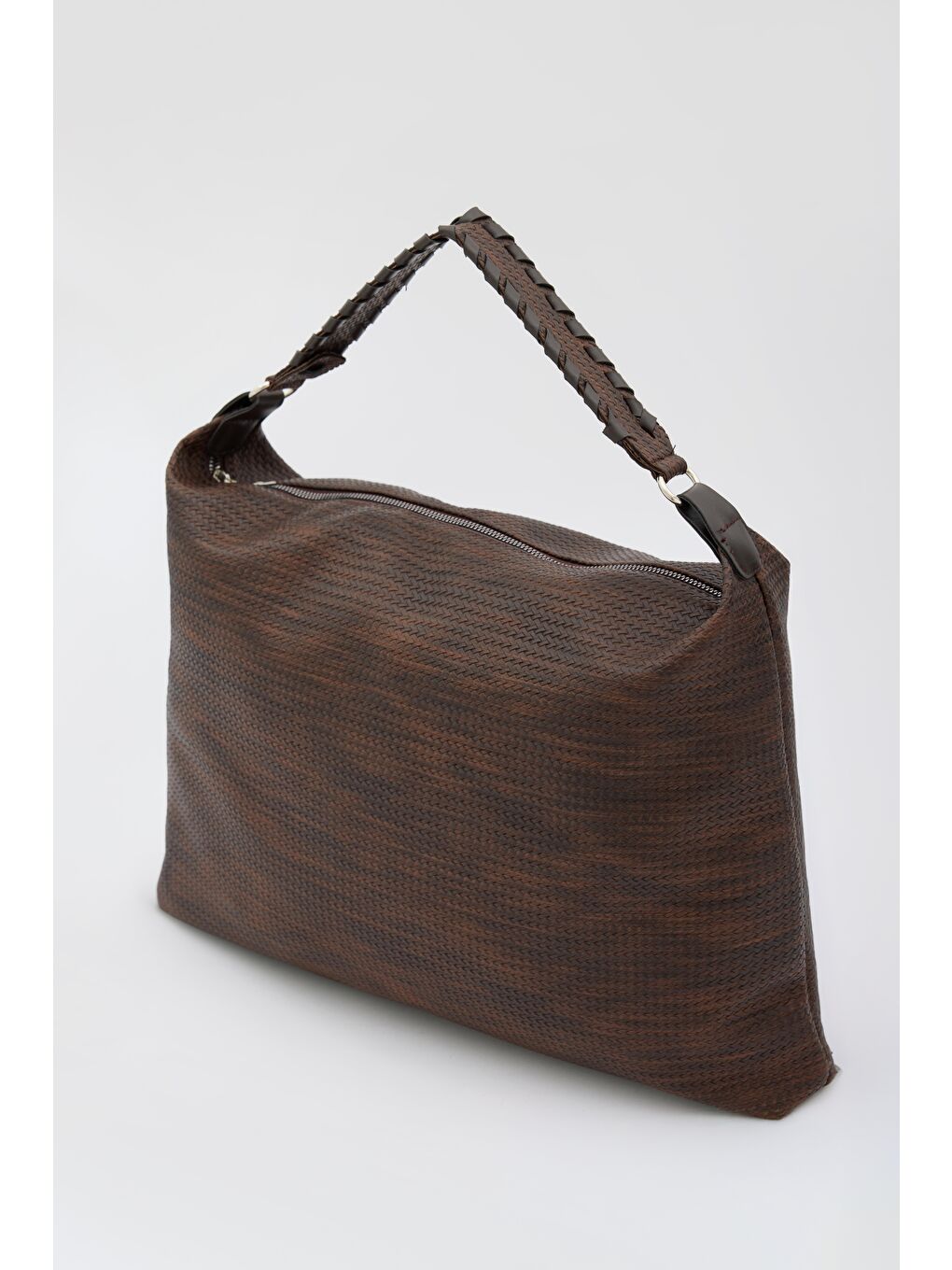 Kahverengi Polly Örgülü Salaş Omuz Çantası Kahve-4