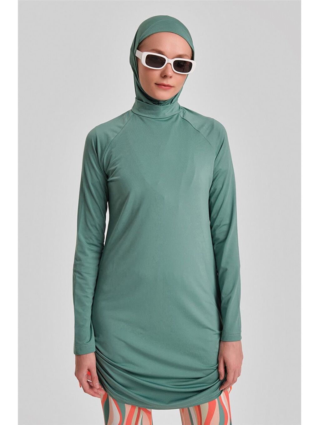 Yeşil Tesettür Mayo 24Yd8915 Petrol-4
