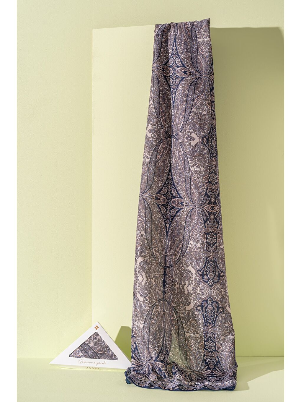 Lacivert Kadın Etnik Desen Soft Nysa Şal