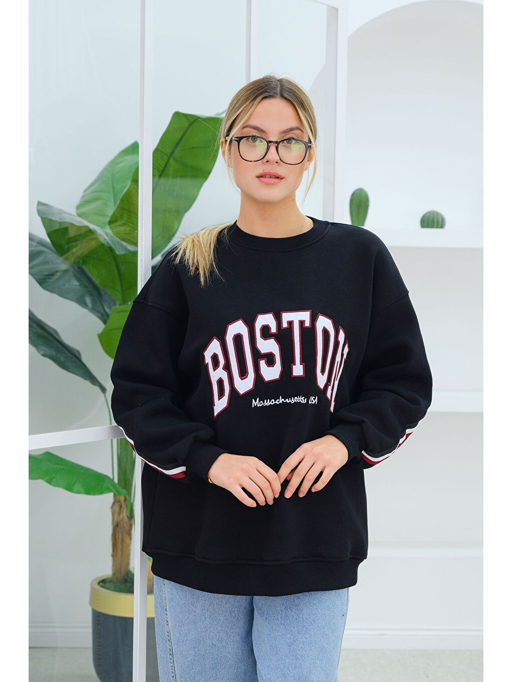 Locco Moda Boston Baskılı Sweat Siyah - 3