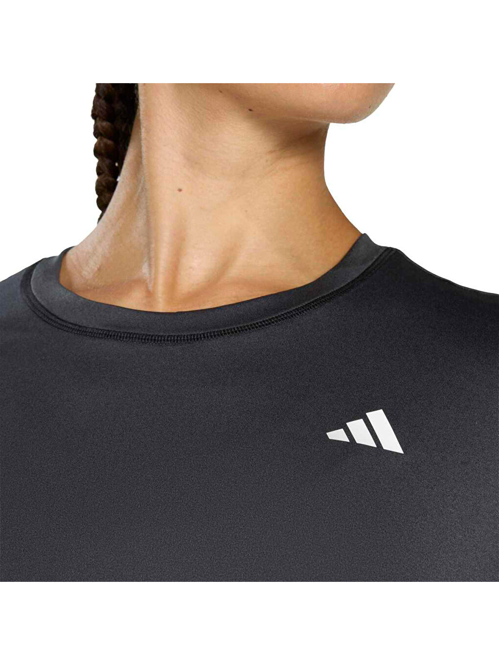 Workout Essentials Kadın Siyah Yuvarlak Yaka Tişört-1