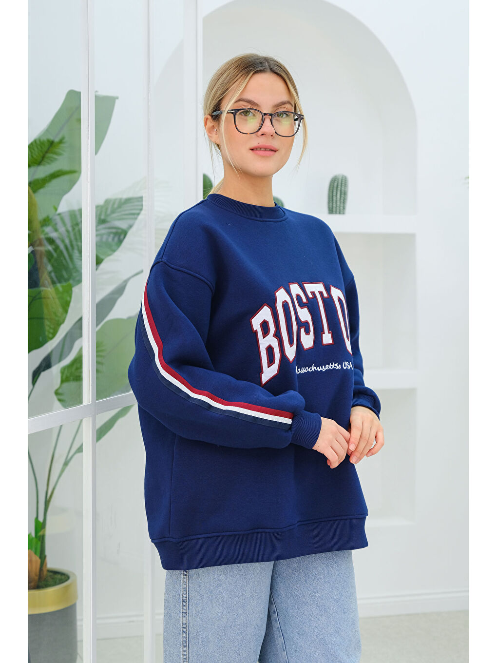 Locco Moda Boston Baskılı Sweat Lacivert - 3