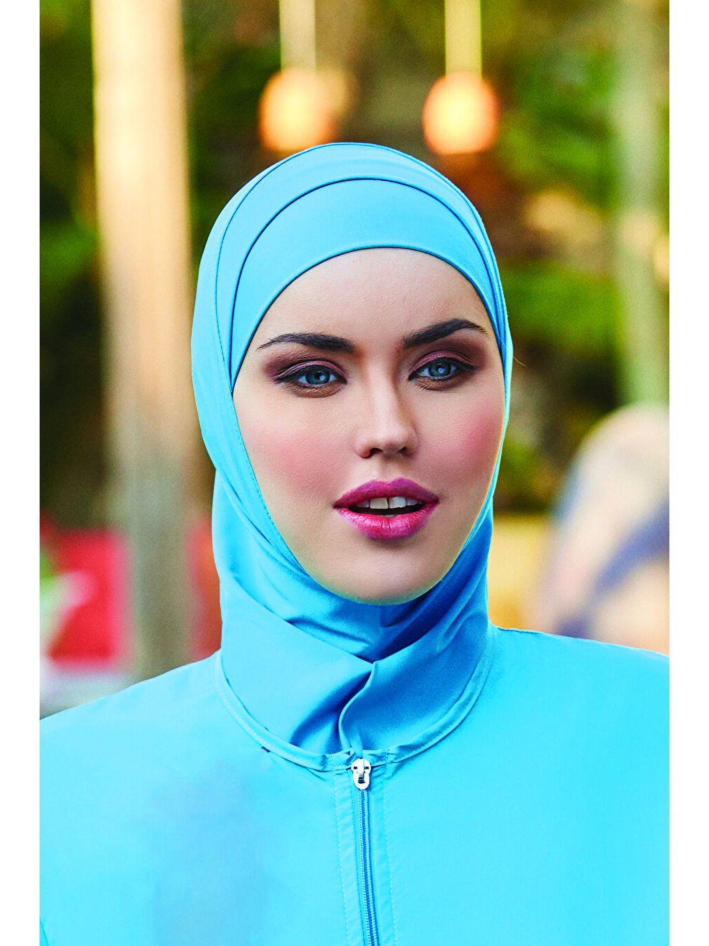 Yüzücü Eşarp Havuz Deniz Eşarp RBE-01 Mavi