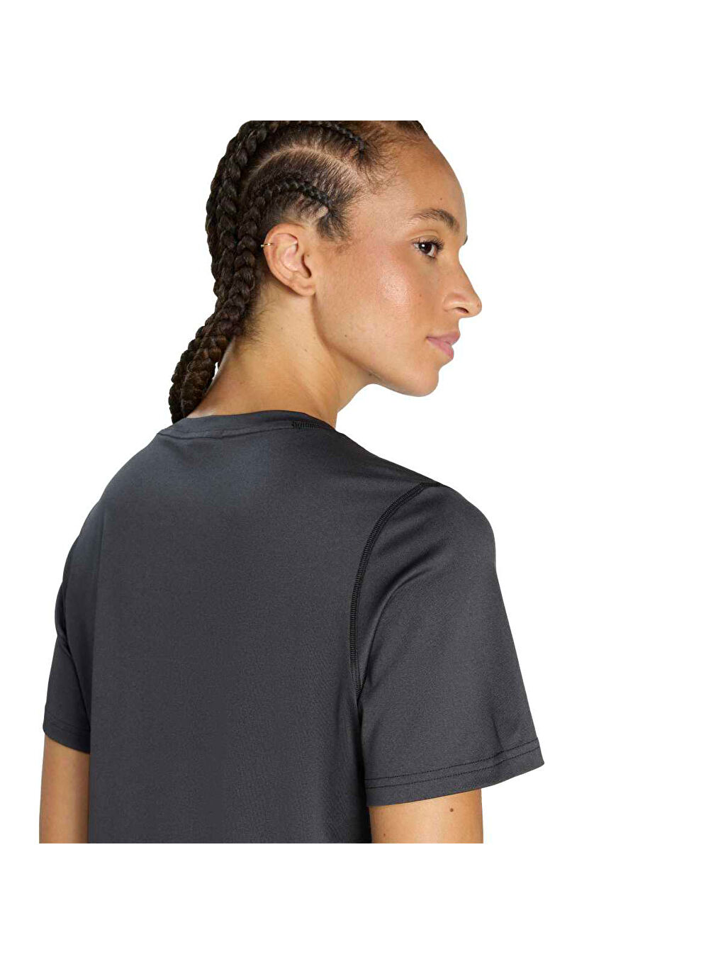 Workout Essentials Kadın Siyah Yuvarlak Yaka Tişört-2