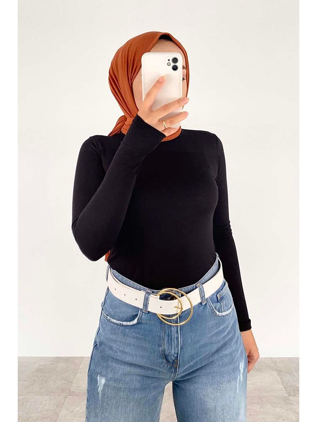 Yarım Balıkçı Yaka Düz Renk Body Siyah-2