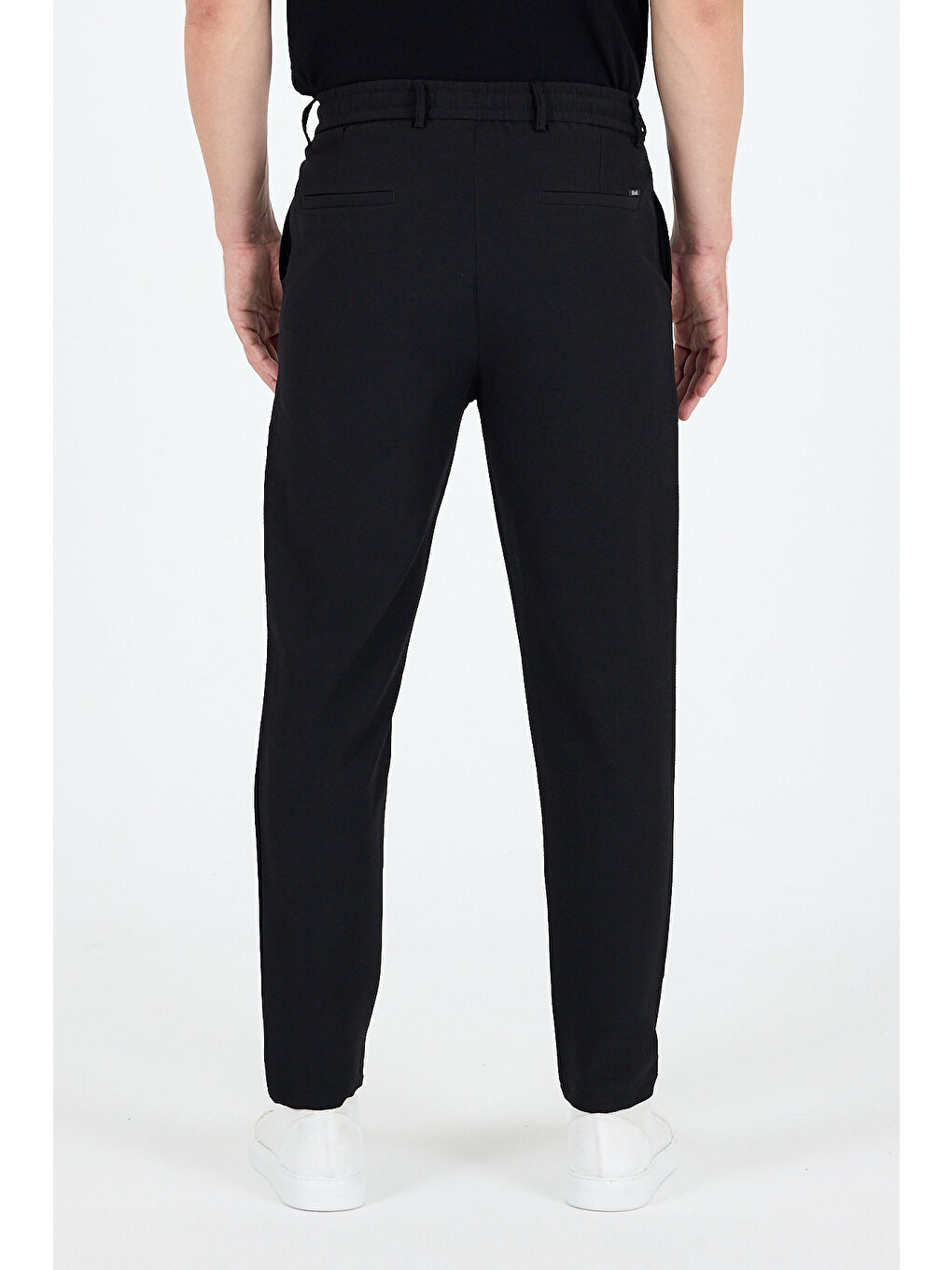 Siyah Sinyor Cepli Günlük Spor %95 Polyester%5 Elastan Rahat Kalıp Erkek Jogger Pantolon Eşofman Altı 3668-3