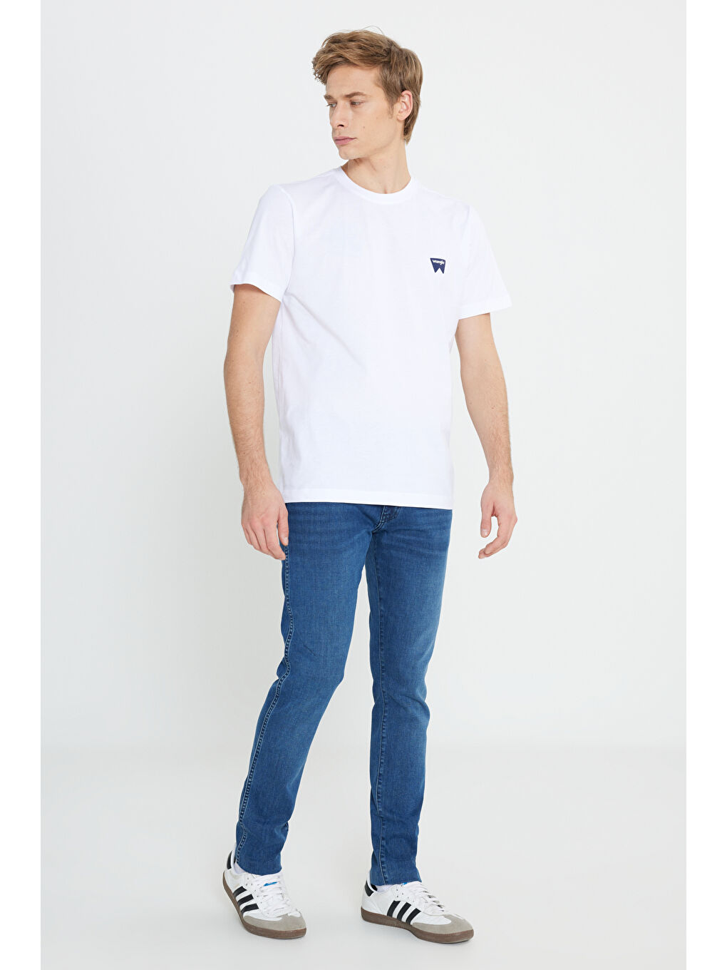 Regular Fit Normal Kesim %100 Pamuk Bisiklet Yaka Beyaz Tişört-2