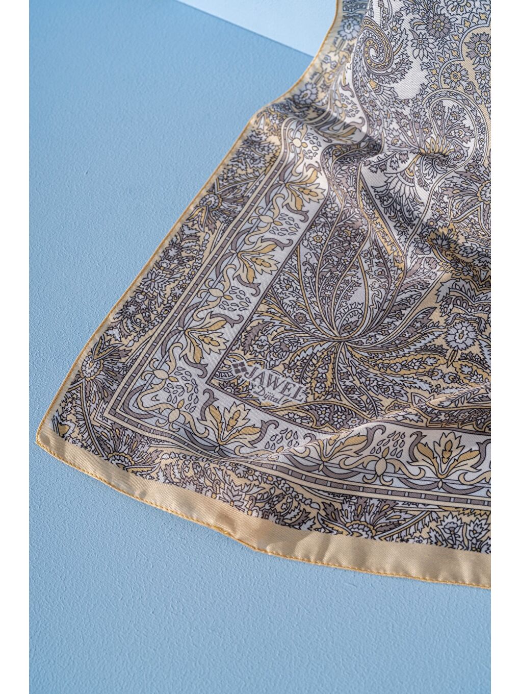 Sarı Kadın Etnik Desen Soft Nysa Şal-1