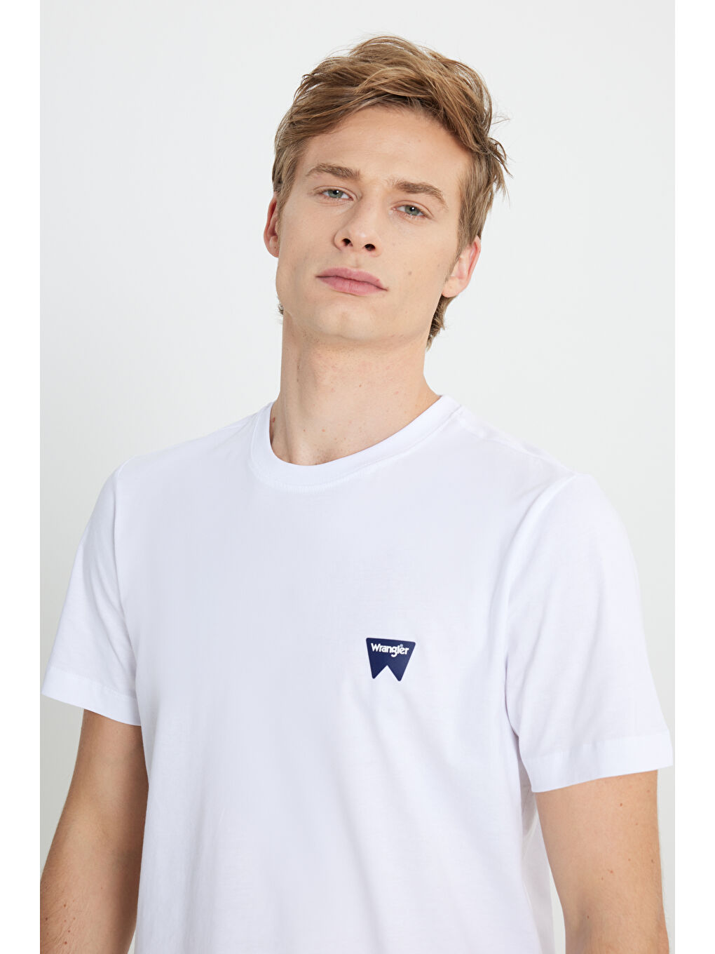 Regular Fit Normal Kesim %100 Pamuk Bisiklet Yaka Beyaz Tişört-3